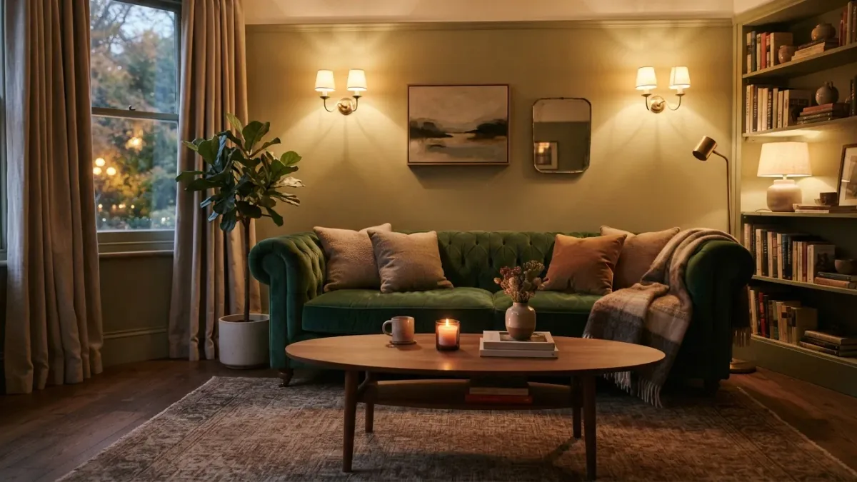룸 내부, 소파와 테이블 기본 세팅